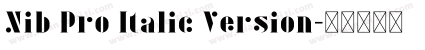 Nib Pro Italic Version字体转换